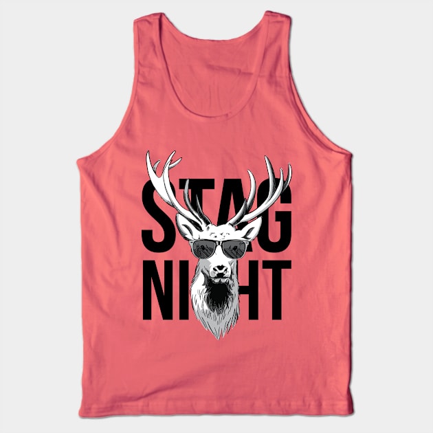 Stag Night Cool Bachelor Party Design Tank Top by polliadesign